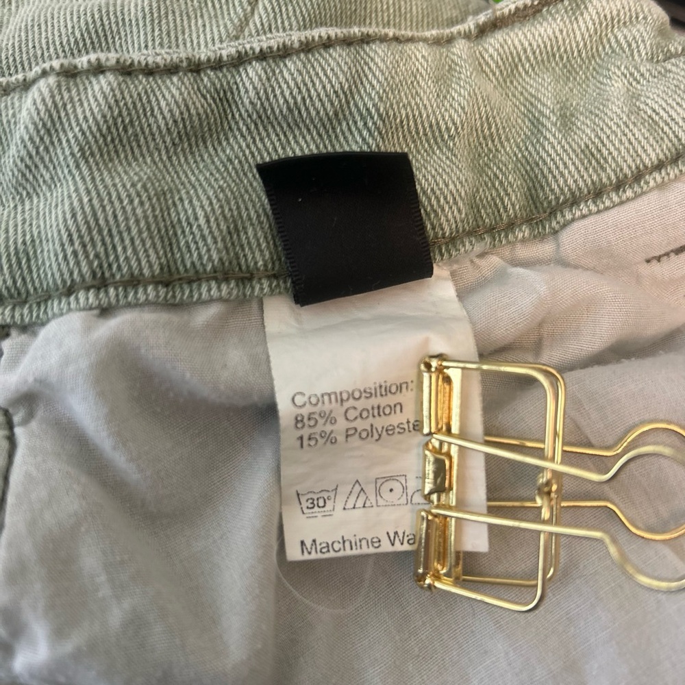 SHEIN wide leg Green Denim Jeans pockets S - Picture 10 of 10